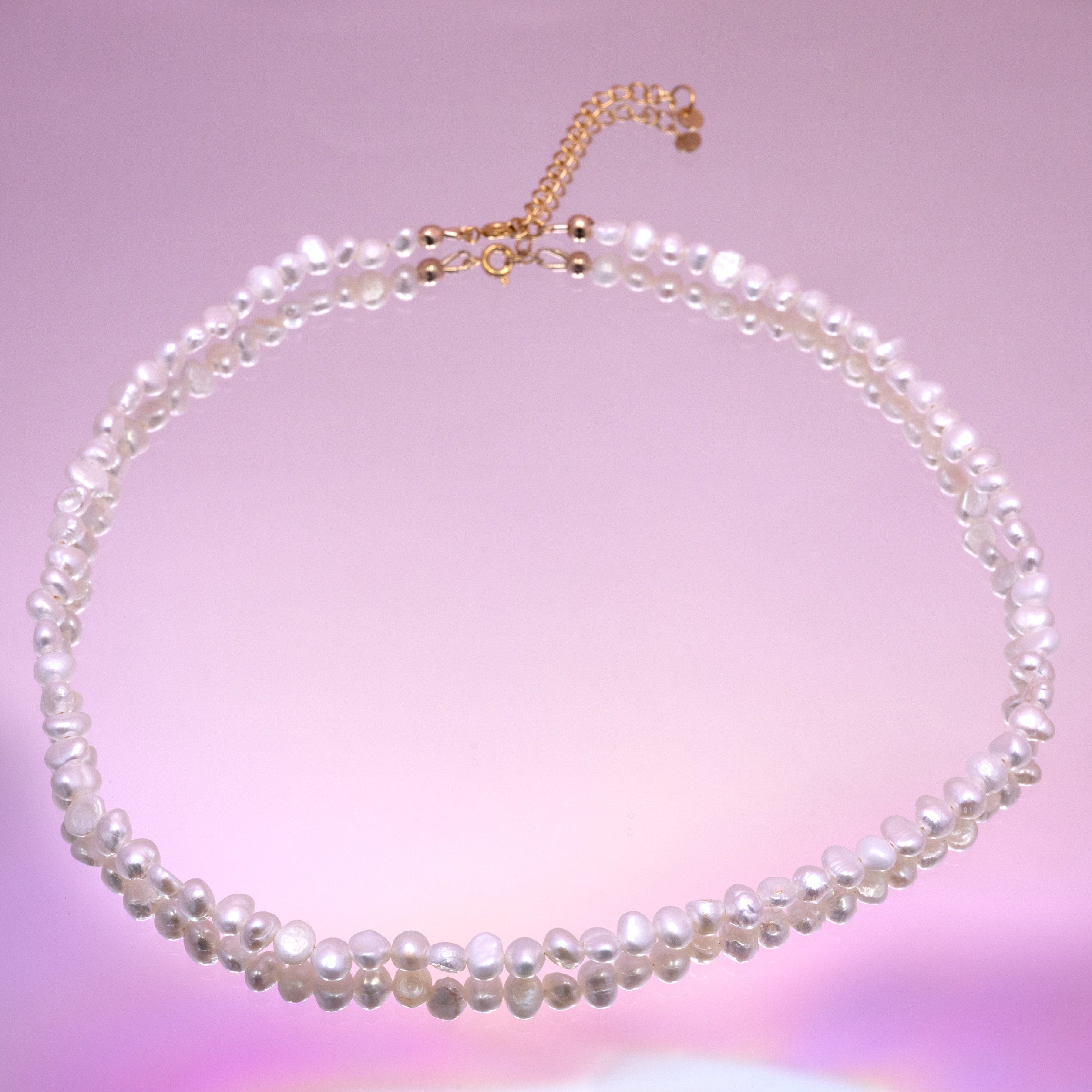 Ketting met onregelmatige zoetwaterparels