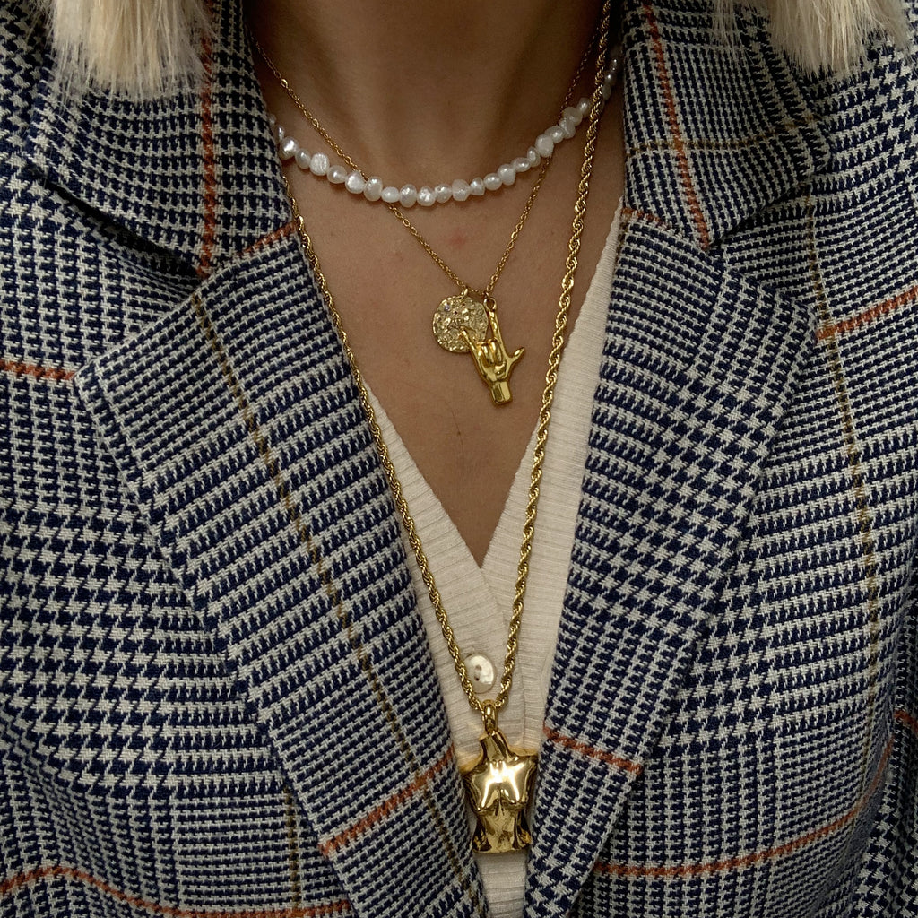 Ketting met onregelmatige zoetwaterparels